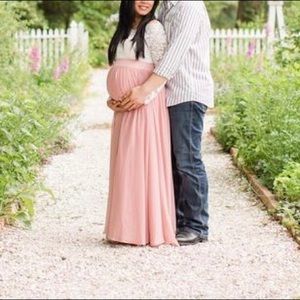 High Waist Full Length Chiffon Skirt